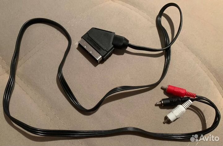 Кабель scart - 3RCA (скарт-тюльпан), 120 см