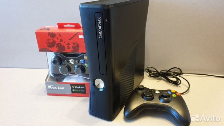 Xbox 360Slim 250гб+52 игры+2геймпада Много игр
