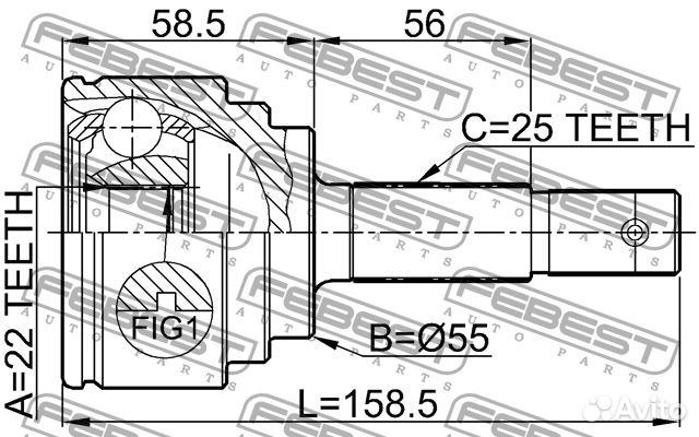 ШРУС внешний nissan almera classic, almera N16 021