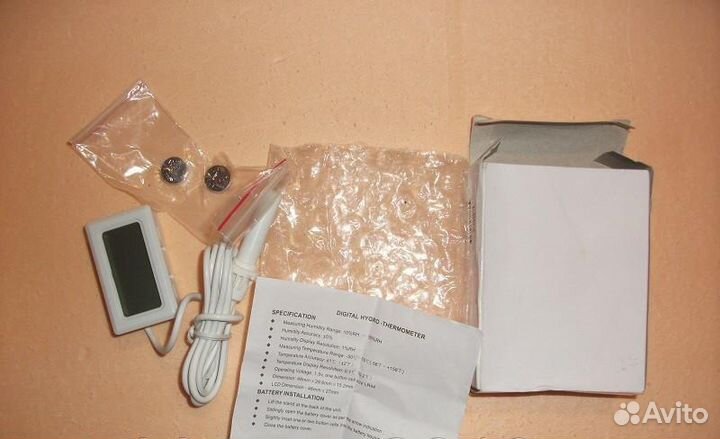 Гигрометр-термометр с 1-м выносным датчиком