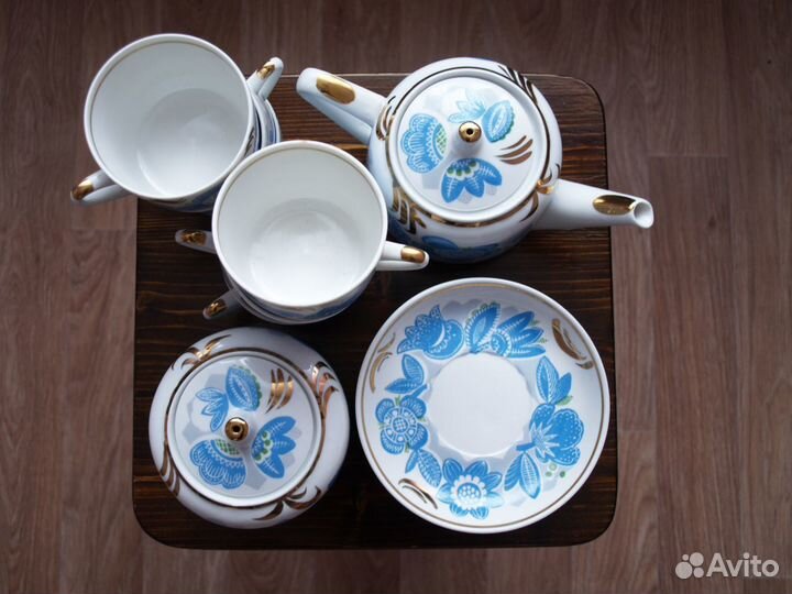 Новый чайный сервиз (Вербилки СССР), 14 предметов