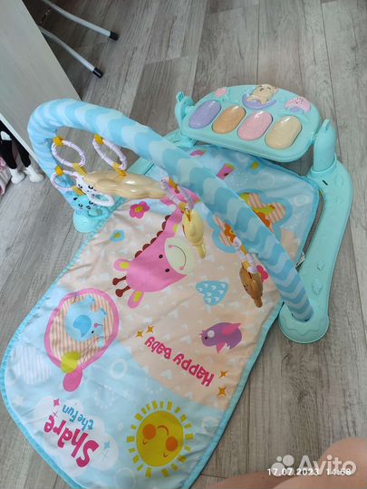Детский развивающий музыкальный коврик с пианино