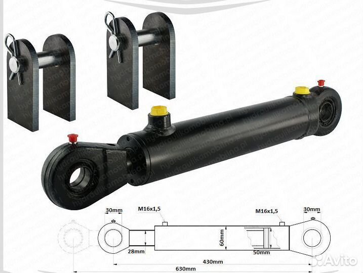 Гидравлический цилиндр двустороннего действия