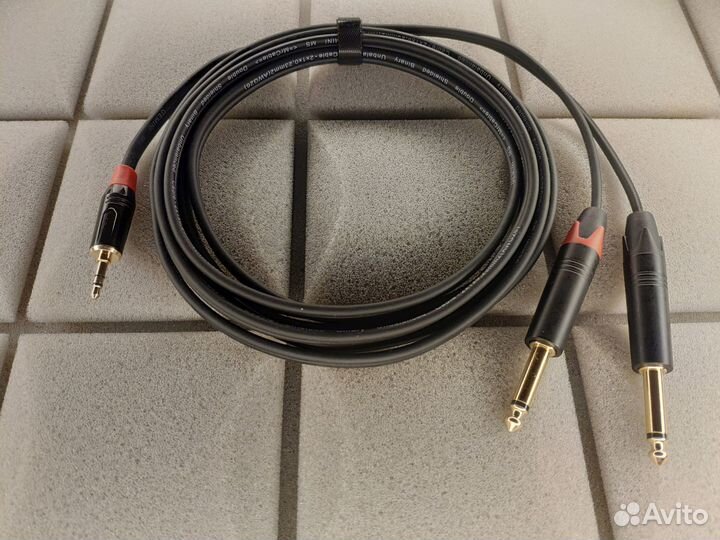 Шнур Jack 3,5 st - 2 Jack 6,3 mono Gemini MS