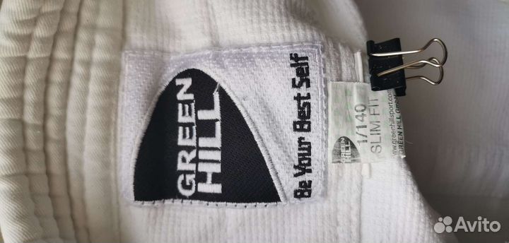 Кимоно для дзюдо green hill slim fit