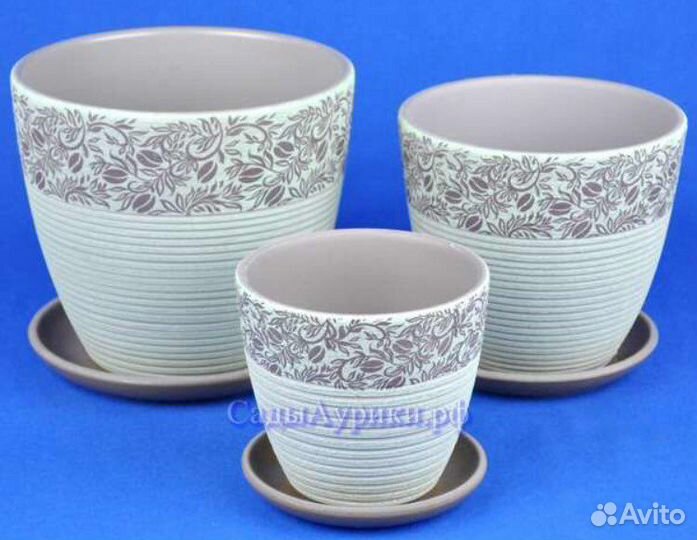 Горшок керамика и пластик