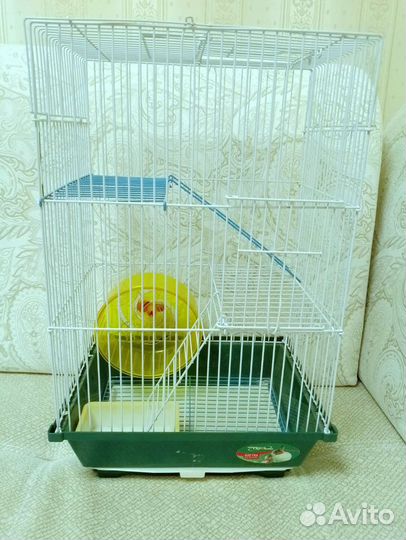 Клетка для хомяка с колесом и кормушкой