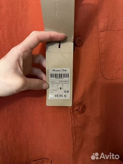 Льняной пиджак-рубашка massimo dutti новый s