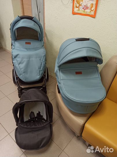 Коляска лимитка Baby Merc Zipy Q 3 в 1. Экокожа