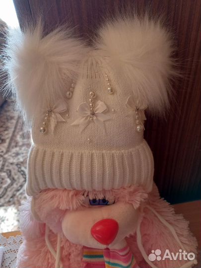 Шапочка для девочки, р-р 44-46, зима