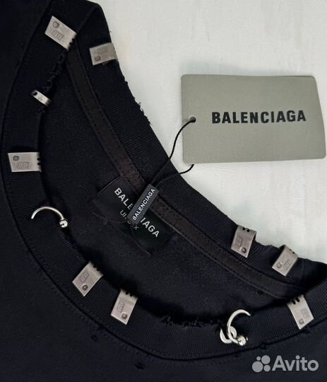 Balenciaga футболка пирсинг оверсайз