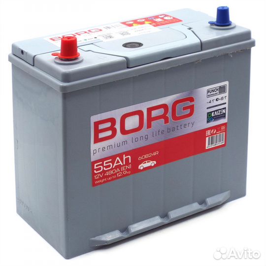 Аккумулятор borg Premium Asia 60B24R 55 Ач п.п