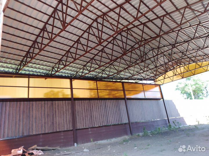 Навес из металлочерепицы 
