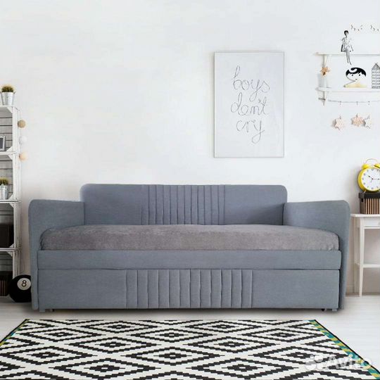 Мягкая кровать Тахта на металлокаркасе с ящиком