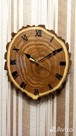 Часы настенные из натурального дерева Лофт /Кантри