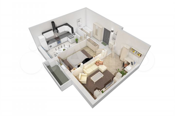 2-к. квартира, 56,7 м², 5/10 эт.