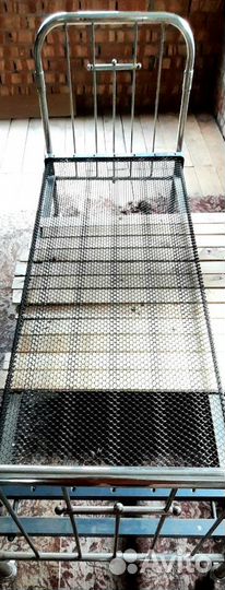 Кровать металлическая с сеткой. ссср. Винтаж. Две