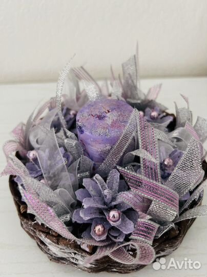 Новогодняя композиция со свечкой