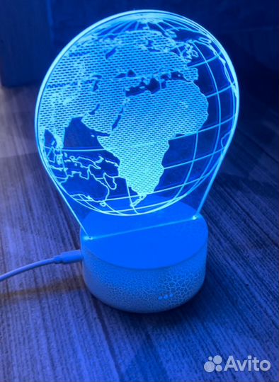3d светильник планета Земля
