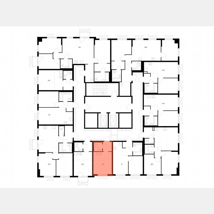 Квартира-студия, 19,1 м², 7/17 эт.