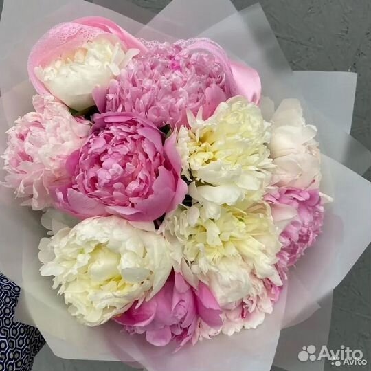 Букет свежих пионов
