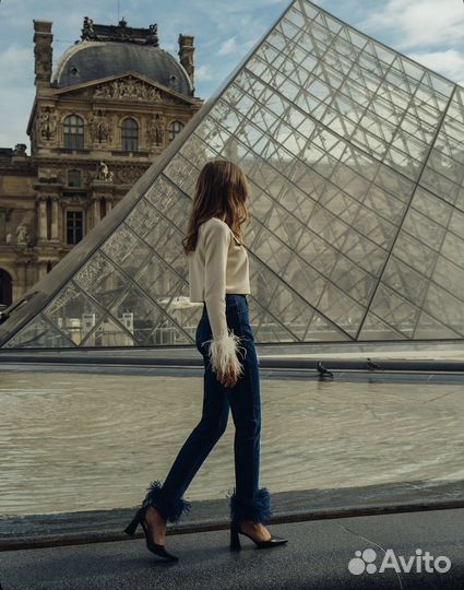 Lichi джинсы с перьями