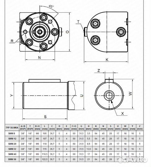 Гидромотор SMM, поглощение: 50 см3 / об. Обороты:
