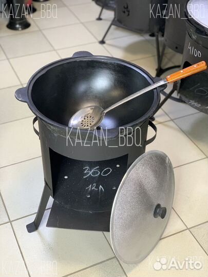 Казан чугунный нa 10 литров с печкой
