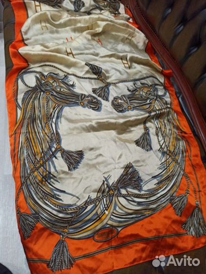 Шарф палантин hermes италия шелк