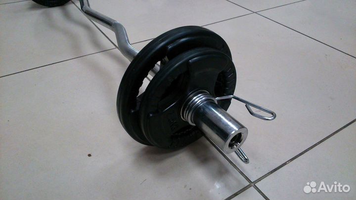 Штанга гриф W-образный с дисками 50 мм. - 23 кг