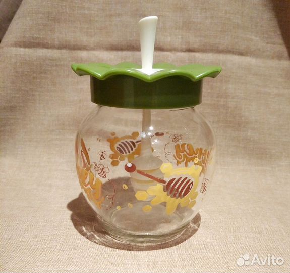 Баночка с ложкой для мёда