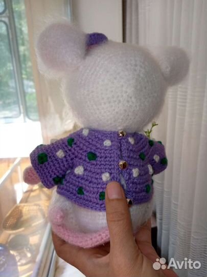Игрушка Мышь хенд мейд вязаная крючком