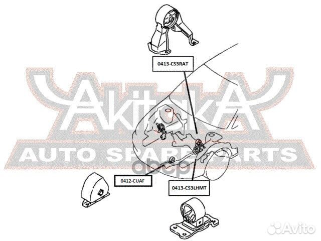 Сайлентблок подушки двигателя 0413-CS3lhmt asva