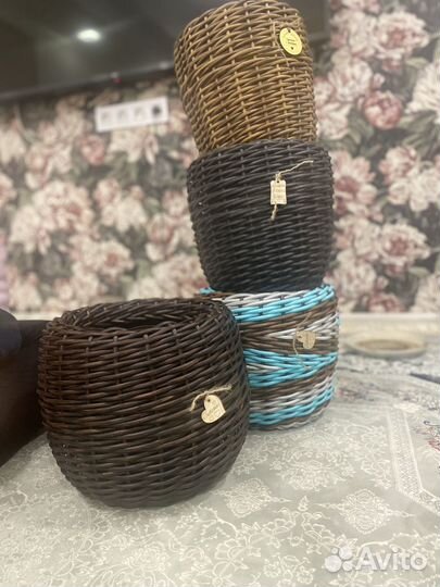 Кашпо из ротанга