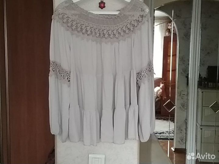 Блузка, цвет кофе с молоком