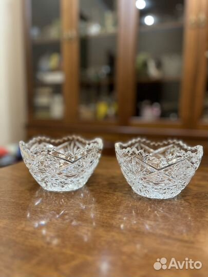Хрустальные вазы/салатники 2шт