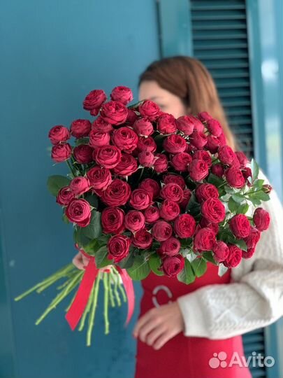 Кустовые Розы букеты цветы