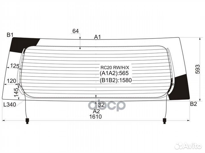 Стекло заднее с обогревом toyota alphard 02-08