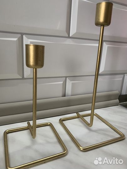Подсвечники 2 шт(цвет золото)