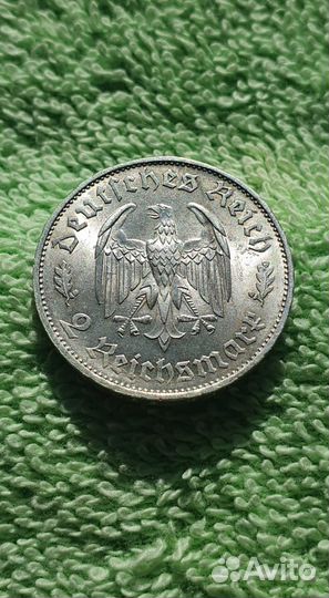 2 марки 1934 г F, 175 лет со д.р. Шиллера Германия