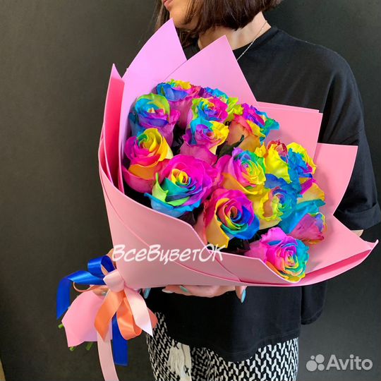 Радужные розы Москва