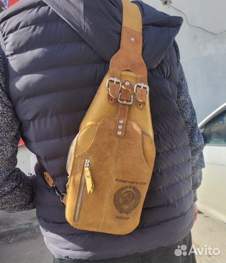 Рюкзак кожаный мужской ручной работы