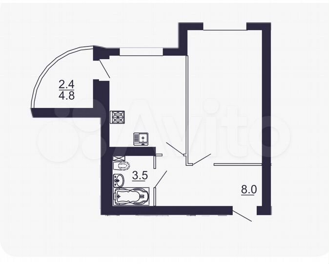 1-к. квартира, 41,7 м², 5/10 эт.