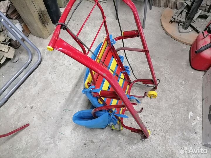 Детские санки с колесами б/у