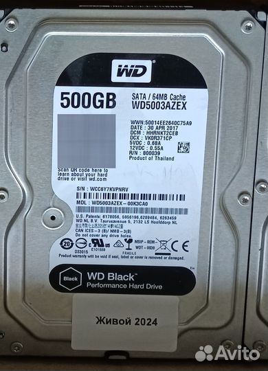 Жесткий диск 500 гб wd5003azex 2017