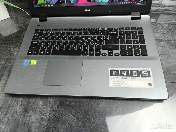 Acer 17.3/i3-4005U/10гб/840М-2гб/SSD-480гб