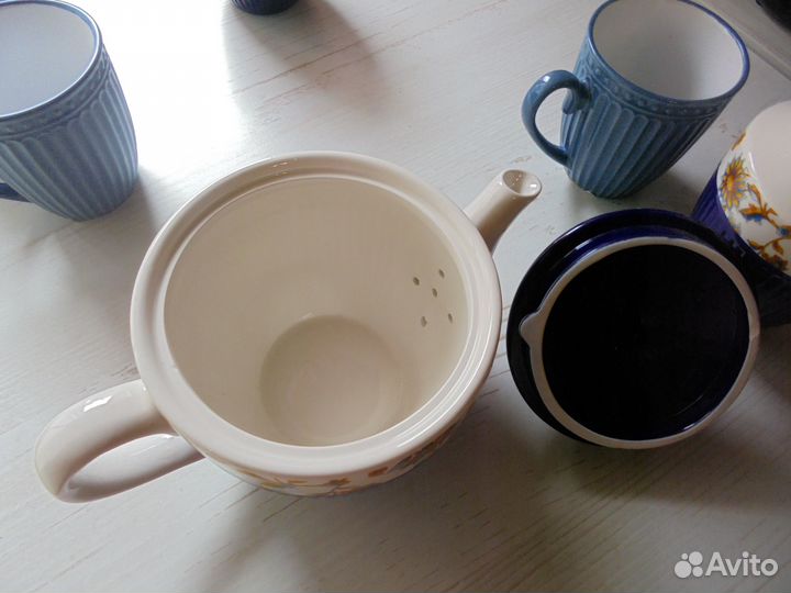 Чайник керам 830 мл Ноктюрн + 2 вазы 15х9 см