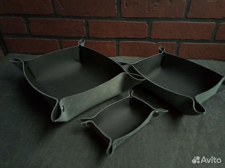 Кожаная тарелка для мелочей