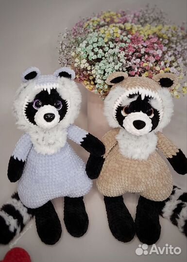 Енот мягкая игрушка ручной работы