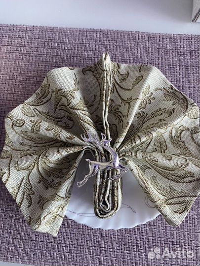 Кольца для салфеток серебрянные олени